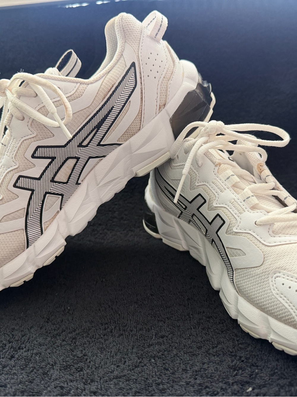 ASICS Women's Cream/White Running Sneakers